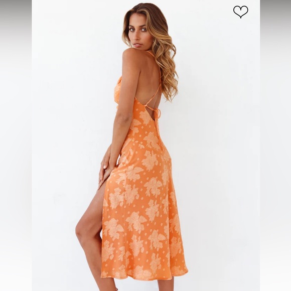 Orange midi dress - Picture 2 of 4